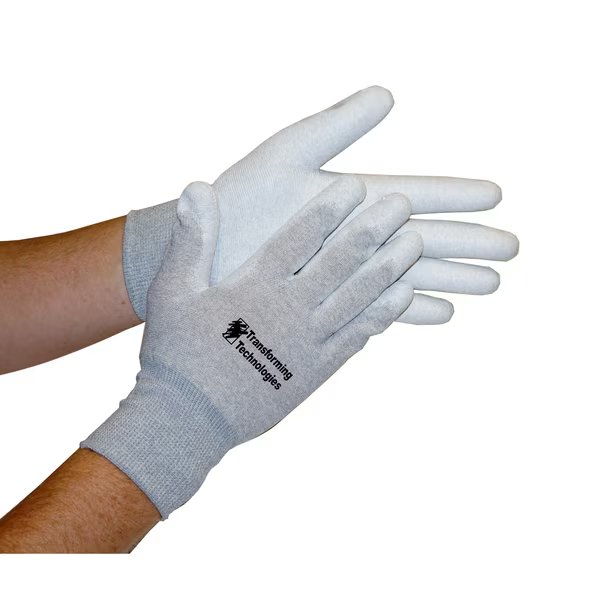 ESD Inspection Gloves, Palm Coated, Small, Transforming Technologies, Mfr#: GL4502P